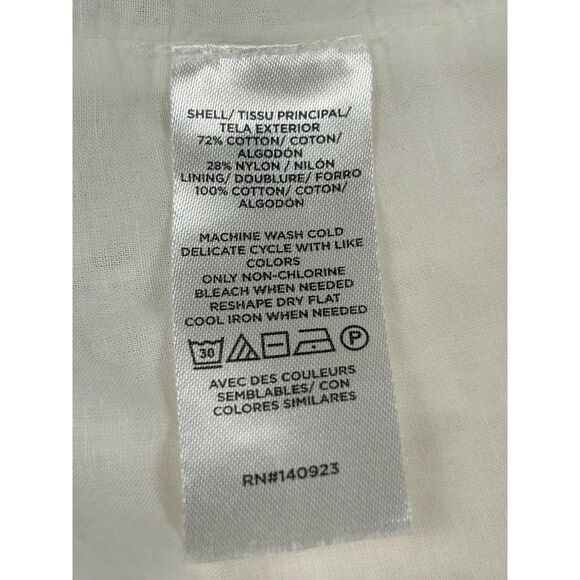 LOFT Outlet Wht Eyelet Lace Wms Dress Sz 8 Fully Lined, Sleeveless 100% Cotton - Picture 10 of 12